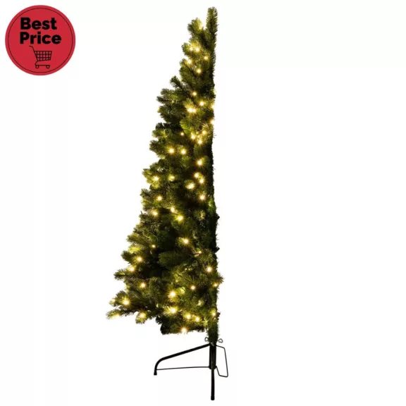 Home KMF 7/180 fél műfenyő beépített világítással, 240 db LED, 180 cm magasság, 100 cm legnagyobb átmérő, sík oldal Home KMF 7/180 fél műfenyő beépített világítással, 240 db LED, 180 cm magasság, 100 cm legnagyobb átmérő, sík oldal
