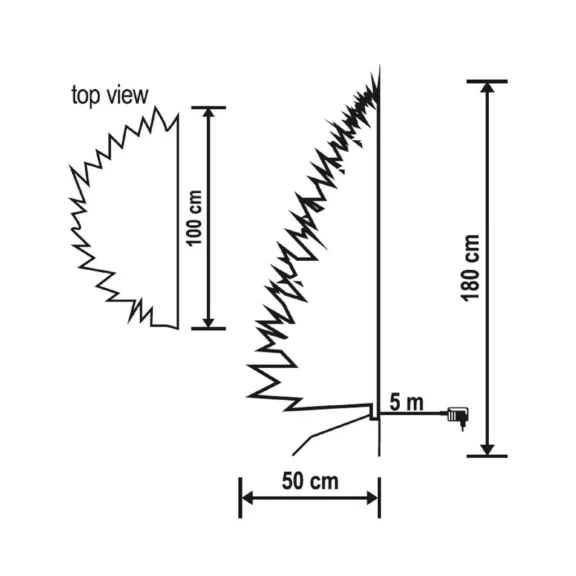 Home KMF 7/180 fél műfenyő beépített világítással, 240 db LED, 180 cm magasság, 100 cm legnagyobb átmérő, sík oldal Home KMF 7/180 fél műfenyő beépített világítással, 240 db LED, 180 cm magasság, 100 cm legnagyobb átmérő, sík oldal