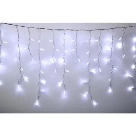   HOME KSFW200WH sorolható fényfüggöny, 4 méter, 200db hidegfehér LED, fehér vezeték, kül- és beltéri kivitel