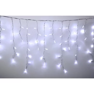   HOME KSFW200WH sorolható fényfüggöny, 4 méter, 200db hidegfehér LED, fehér vezeték, kül- és beltéri kivitel