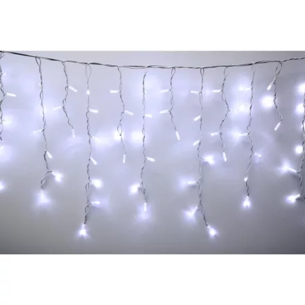 HOME KSFW200WH sorolható fényfüggöny, 4 méter, 200db hidegfehér LED, fehér vezeték, kül- és beltéri kivitel