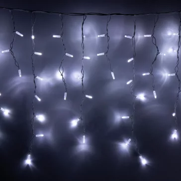   HOME KSFW200WH sorolható fényfüggöny, 4 méter, 200db hidegfehér LED, fehér vezeték, kül- és beltéri kivitel