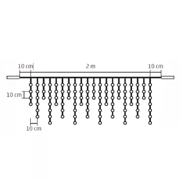   Home KSF 100/WH LED-es sorolható fényfüggöny, kül- és beltéri kivitel, 100 db hidegfehér LED, 2 méter