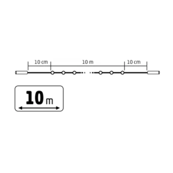 HOME KSIW100WH sorolható fényfüzér, 10 méter , 100db hidegfehér LED, fehér vezeték, kül- és beltéri kivitel HOME KSIW100WH sorolható fényfüzér, 10 méter , 100db hidegfehér LED, fehér vezeték, kül- és beltéri kivitel