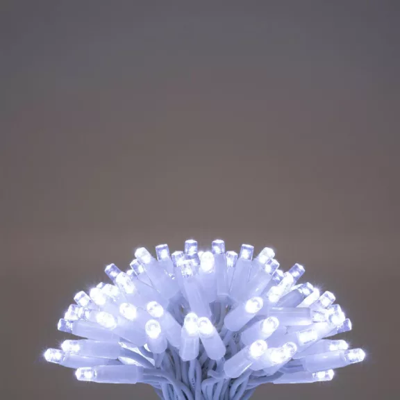 HOME KSIW200WH sorolható fényfüzér, 20 méter , 200db hidegfehér LED, fehér vezeték, kül- és beltéri kivitel