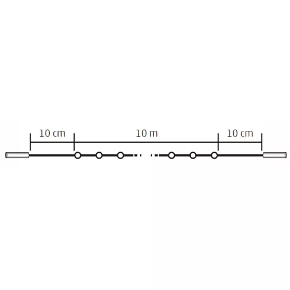 Home KSI 100/WW LED-es fényfüzér, 10 m / 100 db melegfehér LED, állófényű, fekete vezeték, kül- és beltéri kivitel