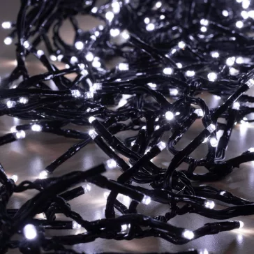   Home LC 768/WH LED-es cluster fényfüzér 7,5 m / 768 db hidegfehér LED, fekete vezeték, 8 fényprogram, távirányító, hálózati adapter, kül- és beltéri kivitel