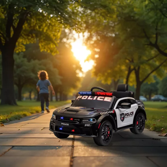 Elektromos Dodge rendőrautó fekete Elektromos Dodge rendőrautó fekete