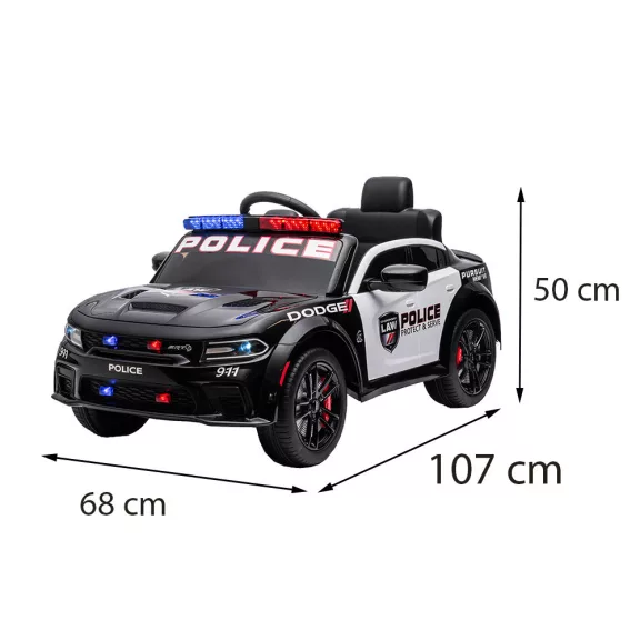Elektromos Dodge rendőrautó fekete Elektromos Dodge rendőrautó fekete