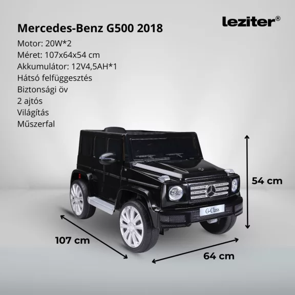 Elektromos autó Mercedes Benz G500 fekete Elektromos autó Mercedes Benz G500 fekete
