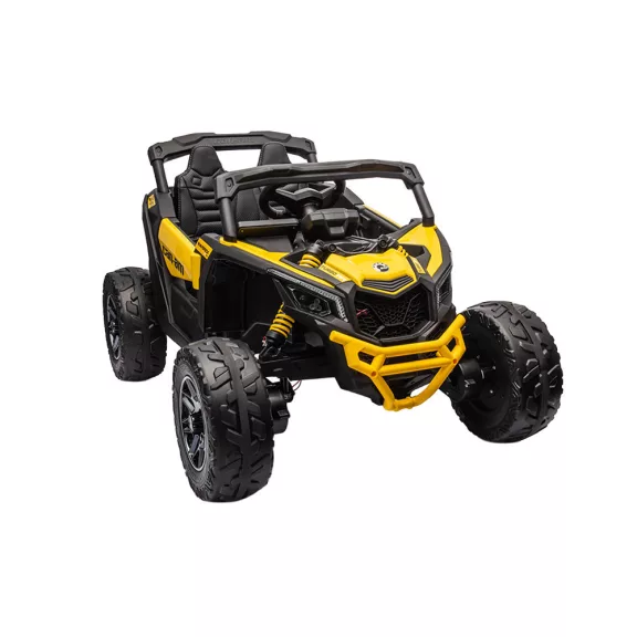 Elektromos gyerek buggy Can-Am Maverick 4x4 sárga 2 személyes Elektromos gyerek buggy Can-Am Maverick 4x4 sárga 2 személyes