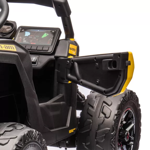 Elektromos gyerek buggy Can-Am Maverick 4x4 sárga 2 személyes Elektromos gyerek buggy Can-Am Maverick 4x4 sárga 2 személyes
