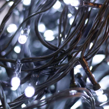   LED-es fényfüzér, 120LED, 8pr.,  időzítő, hidegfehér, kültéri