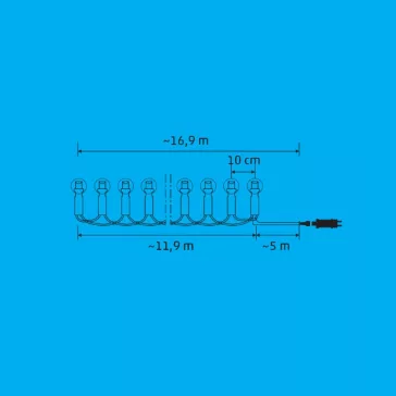   iSparkle LEDS120DV LED-es fényfüzér, 11,9 m / 120 db RGB LED, gömb, applikációval vezérelhető, smart, kül- és beltéri kivitel