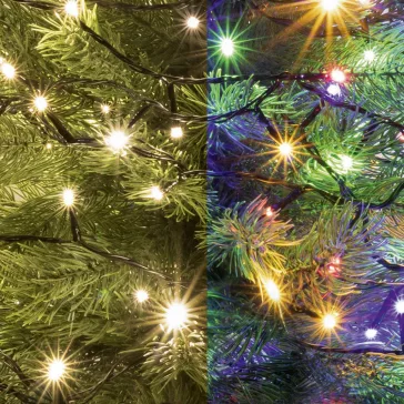   Home LED 105/WW/M LED-es DUAL COLOR fényfüzér, 7 m / 100 db melegfehér és színes LED, fekete vezeték, 5 fényprogram, hálózati adapter, kül- és beltéri kivitel