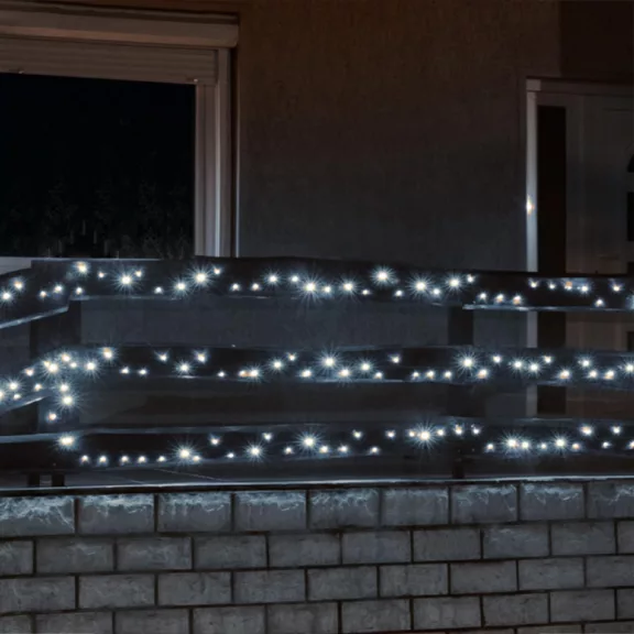 Home LED 208C/WH LED-es fényfüzér, 14 m / 200 db hidegfehér LED, 8 fényprogram, zöld vezeték, hálózati adapter, kül- és beltéri kivitel Home LED 208C/WH LED-es fényfüzér, 14 m / 200 db hidegfehér LED, 8 fényprogram, zöld vezeték, hálózati adapter, kül- és beltéri kivitel