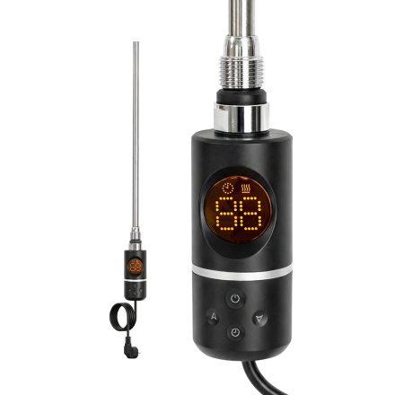 Elektromos fűtőpatron törölközőszárító radiátorhoz digitális hőfokszabályozóval 400W fekete