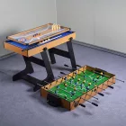 4 az 1-ben játékasztal, csocsó, ping-pong, biliárd és curling bowling játékhoz