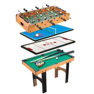   4 az 1-ben játékasztal, csocsó, ping-pong, biliárd és léghoki játékhoz