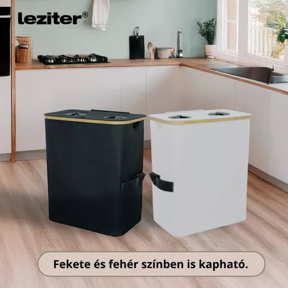 Szelektív palackgyűjtő két rekeszes 140l fekete Szelektív palackgyűjtő két rekeszes 140l fekete