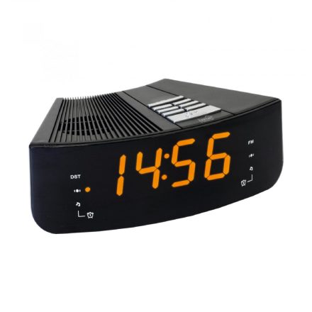Home LTCR 02 digitális, LED ébresztőóra rádióval, borostyánsárga kijelző, 10 állomás memória, ébresztés, elemes vagy hálózati tápellátás