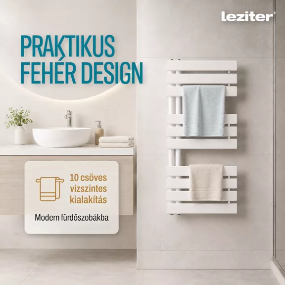 Solaro Design törölközőszárító radiátor 1000x500 mm fehér Solaro Design törölközőszárító radiátor 1000x500 mm fehér