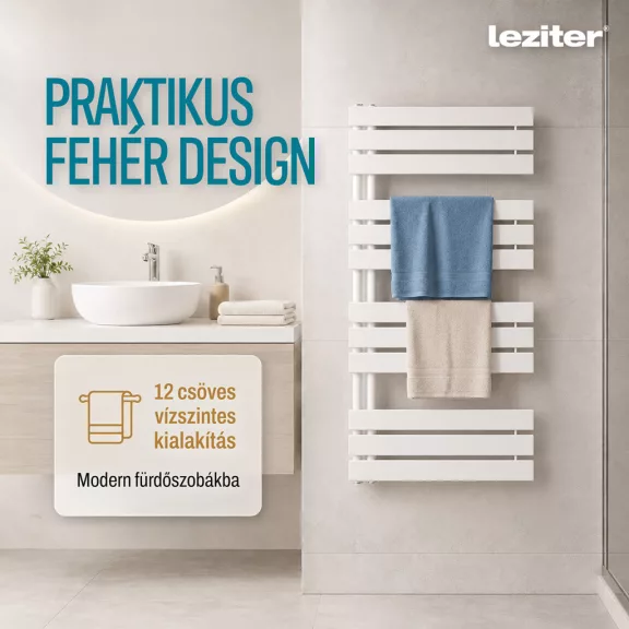Solaro Design törölközőszárító radiátor 1200x600 mm fehér Solaro Design törölközőszárító radiátor 1200x600 mm fehér