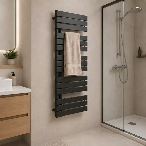 Solaro Design törölközőszárító radiátor 1400x500 mm fekete Solaro Design törölközőszárító radiátor 1400x500 mm fekete