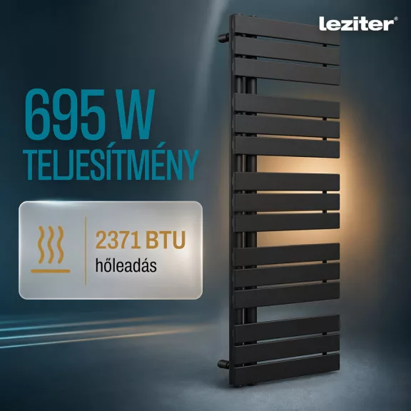 Solaro Design törölközőszárító radiátor 1400x500 mm fekete Solaro Design törölközőszárító radiátor 1400x500 mm fekete