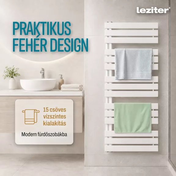 Solaro Design törölközőszárító radiátor 1400x600 mm fehér Solaro Design törölközőszárító radiátor 1400x600 mm fehér