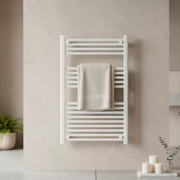 Egyenes törölközőszárító radiátor 1000x600 mm fehér Egyenes törölközőszárító radiátor 1000x600 mm fehér
