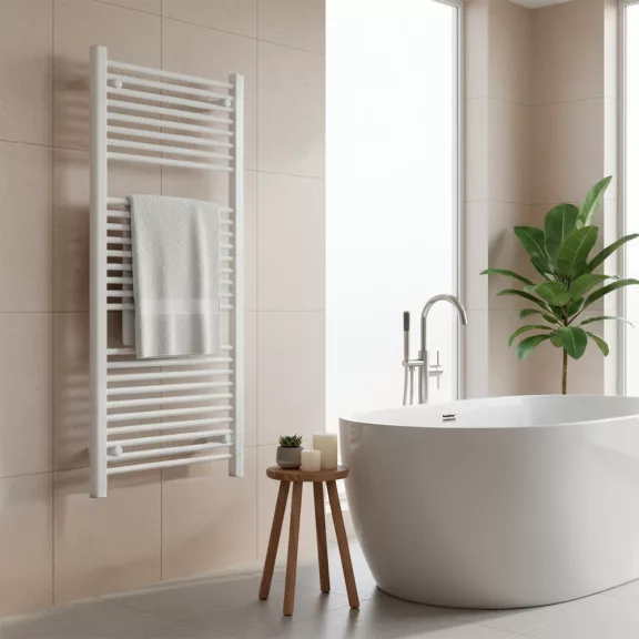 Egyenes törölközőszárító radiátor 1200x600 mm fehér Egyenes törölközőszárító radiátor 1200x600 mm fehér