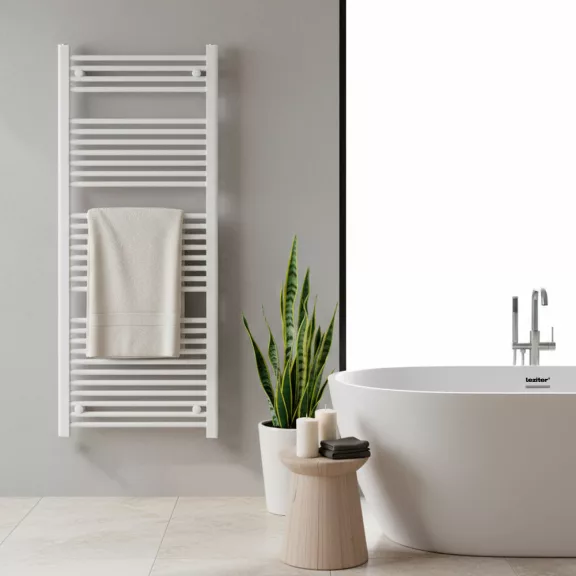 Egyenes törölközőszárító radiátor 1400x600 mm fehér Egyenes törölközőszárító radiátor 1400x600 mm fehér