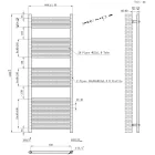 Egyenes törölközőszárító radiátor 1600x600 mm fekete