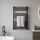 Íves törölközőszárító radiátor 1000x600 mm fekete