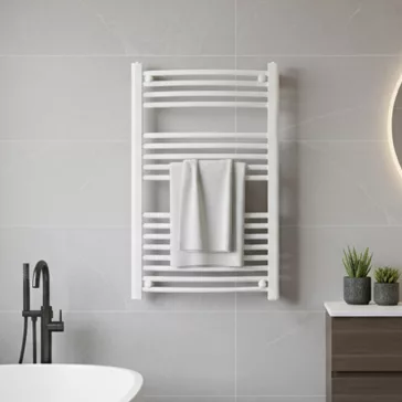 Íves törölközőszárító radiátor 1000x600 mm fehér