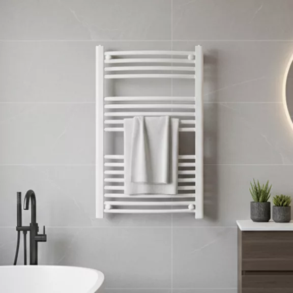 Íves törölközőszárító radiátor 1000x600 mm fehér