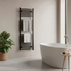 Íves törölközőszárító radiátor 1200x500 mm fekete