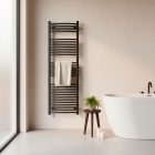 Íves törölközőszárító radiátor 1400x500 mm fekete