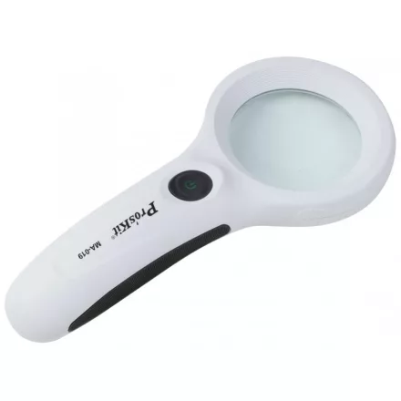 Pro'skit MA-019 kézi nagyító világítással, bankjegyvizsgáló, 56 mm átmérő, 3x nagyítás