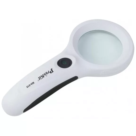 Pro'skit MA-019 kézi nagyító világítással, bankjegyvizsgáló, 56 mm átmérő, 3x nagyítás Pro'skit MA-019 kézi nagyító világítással, bankjegyvizsgáló, 56 mm átmérő, 3x nagyítás