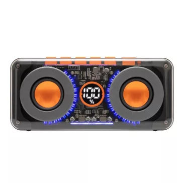   SAL MECHAPOWER vezeték nélküli hangszóró és multimédia-lejátszó, 2 x 10 W, RGB LED, BT TWS, USB-C, ~8 óra üzemidő, superbass mélysugárzó