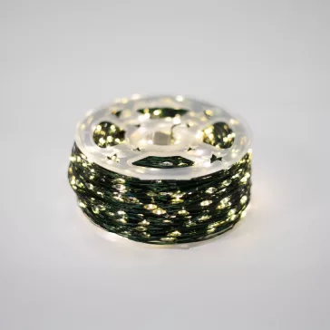   HOME ML1000WW micro LED-es fényfüzér, 50 méter, 1000db melegfehér micro LED, 8 program, távirányító, adapteres tápellátás, kül- és beltéri kivitel