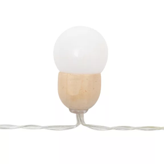 Home MLC20B LED-es gömb fényfüzér, 20 melegfehér LED, elemes, ~3m hossz, átlátszó vezeték, fa + műanyag Home MLC20B LED-es gömb fényfüzér, 20 melegfehér LED, elemes, ~3m hossz, átlátszó vezeték, fa + műanyag