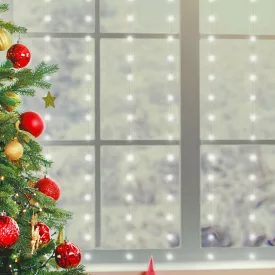   Home MLF 200/WH micro LED-es fényfüggöny, 3x2 m / 200 db hidegfehér micro LED, 8 fényprogram, távirányító, USB csatlakozó, beltéri kivitel