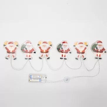   Home MLS6 LED-es mikulás fényfüzér, szilikon, 6db melegfehér LED, elemes tápellátás, beltéri kivitel
