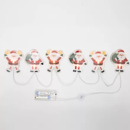 Home MLS6 LED-es mikulás fényfüzér, szilikon, 6db melegfehér LED, elemes tápellátás, beltéri kivitel