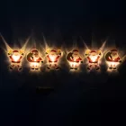 Home MLS6 LED-es mikulás fényfüzér, szilikon, 6db melegfehér LED, elemes tápellátás, beltéri kivitel