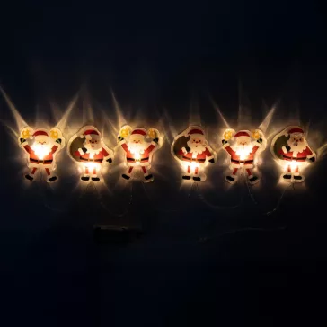   Home MLS6 LED-es mikulás fényfüzér, szilikon, 6db melegfehér LED, elemes tápellátás, beltéri kivitel