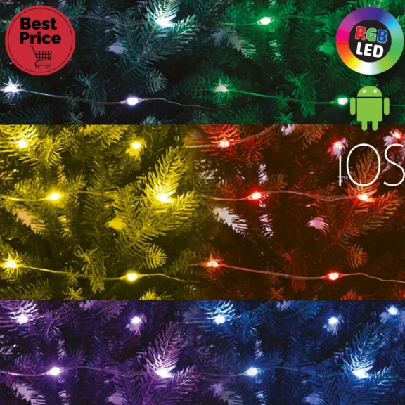 Home ML 100 RGB SMART micro LED-es fényfüzér, 10 m / 100 db RGB micro LED, applikációval vezérelhető, USB csatlakozó, beltéri kivitel Home ML 100 RGB SMART micro LED-es fényfüzér, 10 m / 100 db RGB micro LED, applikációval vezérelhető, USB csatlakozó, beltéri kivitel